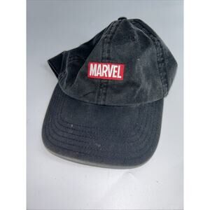 Vintage Marvel Comics Baseball Cap Hat Black Red Embroidered Logo Adjustable